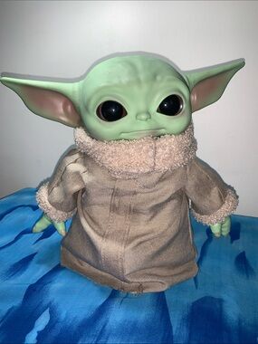 Star Wars Grogu Baby Yoda The Child Plush 12” Rubber Head Mattel Mandalorian
